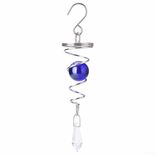 Gazing Balls Spiral Tail, Metal Wind Hanging Spinner,Wind Spinners Garden Spiral Wind Spinner 3D Rotating Wind Chimes Wind Skulptures Crafts Ornament (blue) von Getdoublerich