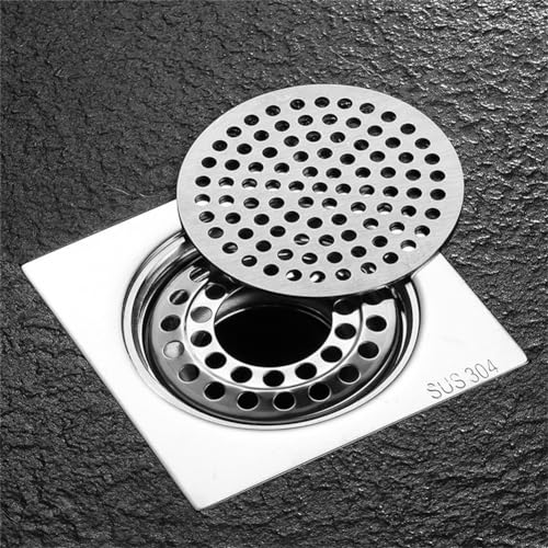 Getdoublerich 1 x rundes Waschbeckensieb, Ablaufabdeckung, Badezimmer-Dusche, Edelstahl, Dusche, Waschbeckensieb, Drainage, Haarsieb, Abdeckung für effektive Drainage (15 cm) von Getdoublerich