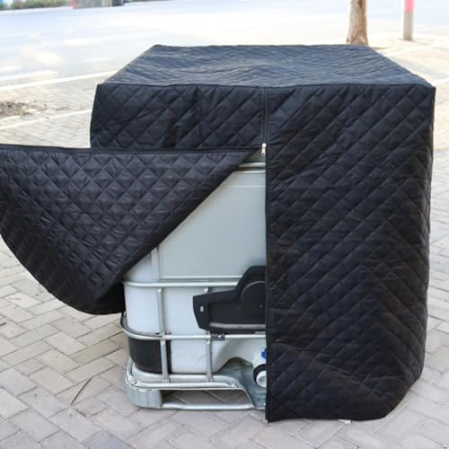 Getdoublerich 1000 l Winter-IBC-Tankabdeckung, regenfester Sonnenschutz, IBC-Ton-Baumwolle, dicke warme Abdeckung, Frostisolierung und UV-Schutz (schwarz) von Getdoublerich