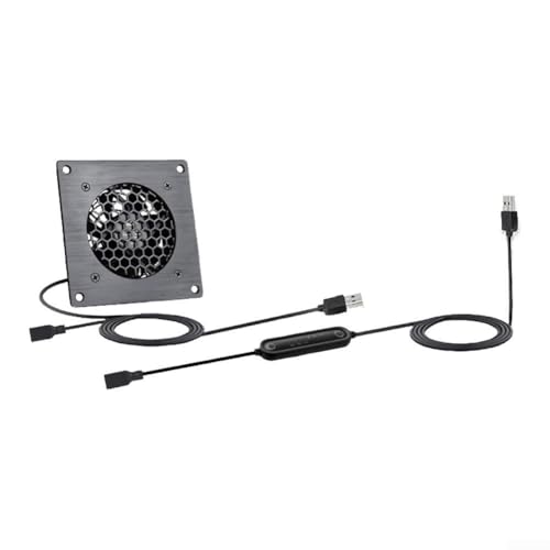 Getdoublerich 120 mm USB-Ventilator, 5 V, mit Temperaturregelung und mehreren Geschwindigkeiten, elektronischer Lüfter für Laptop/TV-Box/AV-Schrank/PS4/Router (F06S0122505EC) von Getdoublerich