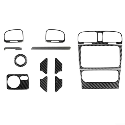 Getdoublerich 13 Stück Kohlefaser Auto Innenraum Vollständiger Satz Abdeckteile Zentrale Klimaanlage Instrument Set Geeignet Für Golf 6 MK6 2008-2012 Auto Panel Dekoration Teile von Getdoublerich