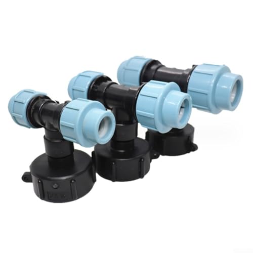 Getdoublerich IBC-Tankverbinder, S60 x 6, Grobgewinde, IBC-Tankadapter-Anschluss für 20/25/32 mm PE-Armaturen, Tankadapter-Anschluss (T-Auslass 32 mm), 1 Stück von Getdoublerich