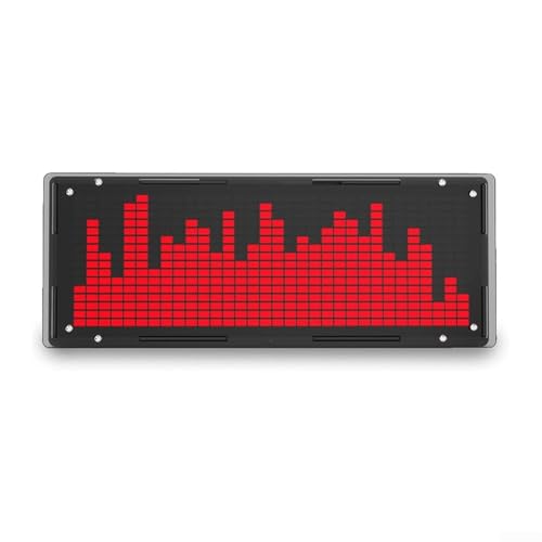 Getdoublerich LED-Musikspektrum-Analysator-Uhr, DIY-Kit – 16 x 32 Segment-Audio-Pegelanzeige, Rhythmus-Licht mit Uhr, Stereo-VU-Meter für elektronische Projekte (rot) von Getdoublerich