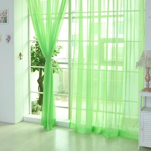 Getdoublerich Leichter transparenter Voile-Vorhang, stilvoller Drapierschal für Türen und Fenster in verschiedenen Räumen, Grün Getdoublerich Leichter transparenter Voile-Vorhang, stilvoller Drapierschal für Türen und Fenster in verschiedenen Räumen, Grün von Getdoublerich