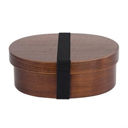 Getdoublerich Lunchbox aus Holz, Bento-Lebensmittelbehälter, tragbares Geschirr, Picknick, Studenten, Arbeiter, verformt Sich Nicht leicht (Ellipsen,) von Getdoublerich