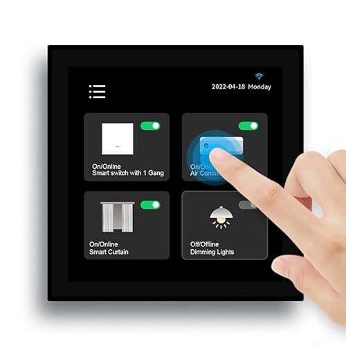 Getdoublerich Multifunktionales Tuya-Touchscreen-Bedienfeld, Tuya Zigbee Smart Home-Steuerschaltfeld 4-Zoll-LCD-Touchscreen-Wandlampen-Schaltfeld, erleben Sie Smart Home von Getdoublerich