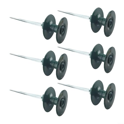 Glatte Gartenschlauch-Rollenführung aus Kunstharz mit robustem Zink-Metallspieß für sichere Installation und effiziente Schlauchführung (6 Stück) von Getdoublerich