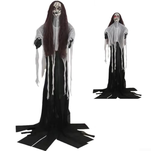 Gruselige Halloween-Dekorationen für den Außenbereich, geräuschaktivierte gruselige Braut-Requisite mit LED-Augen und eindringlichen Geräuschen, gruselige Halloween-Deko-Requisiten für drinnen und Gruselige Halloween-Dekorationen für den Außenbereich, geräuschaktivierte gruselige Braut-Requisite mit LED-Augen und eindringlichen Geräuschen, gruselige Halloween-Deko-Requisiten für drinnen und von Getdoublerich