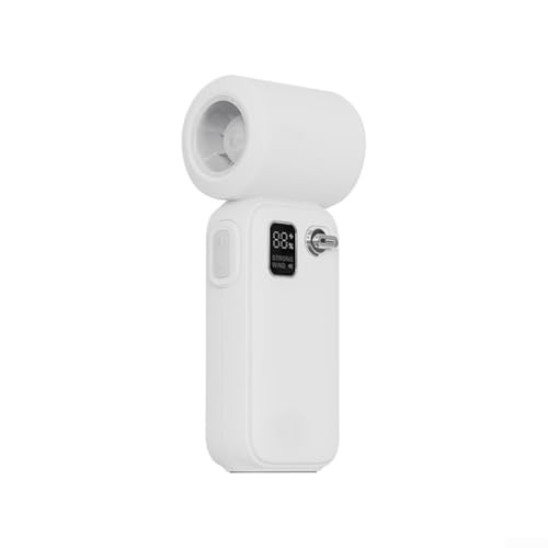 Handventilator mit digitalem Display, starker Luftstrom und kompakter Größe, perfekter Begleiter für Outdoor-Abenteuer (weiß) von Getdoublerich