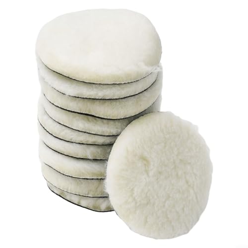 Heavy Cut Woll-Polierpads, 10-teiliges Set für Autopolierer, geeignet für Autolackrestaurierung und Nachbearbeitung (12,7 cm) von Getdoublerich