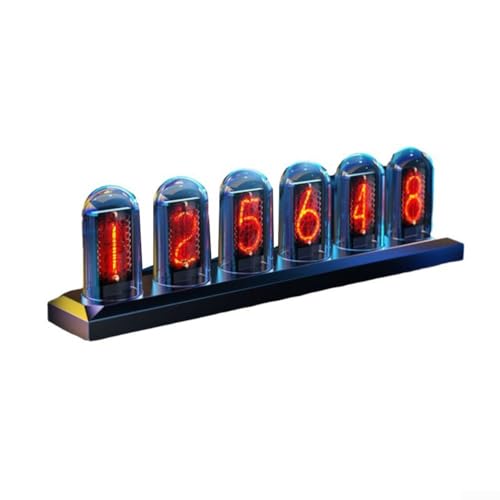 LED Nixie Röhrenuhren, RGB Aluminiumlegierung Nixie DIY Digital RGB Analog Tube Clocks(B) von Getdoublerich