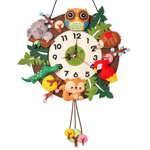 Leichte DIY Cartoon Wanduhr für Kinder Lernen und Dekor (A) von Getdoublerich