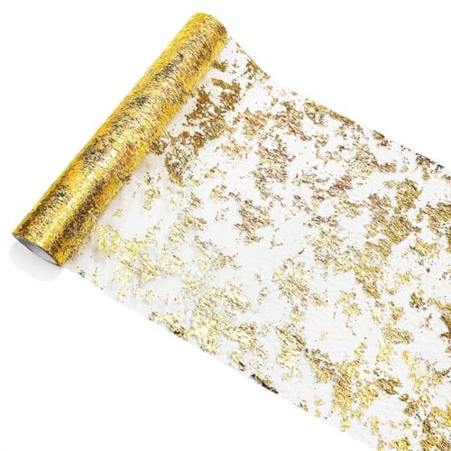 Luxuriöser goldfarbener Glitzer-Tischläufer, verleiht Ihrer Tischdekoration Glamour (Gold) von Getdoublerich