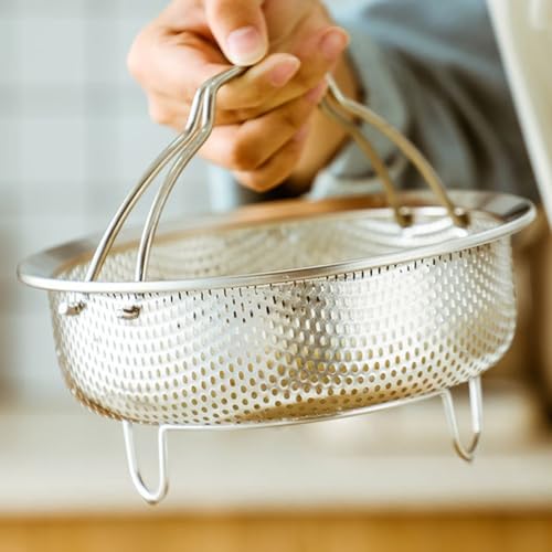 Multifunktionaler Edelstahl für Dampfgarer-Einsatz, passend für die meisten Töpfe und Pfannen für effizientes Kochen und Abseihen (S) von Getdoublerich