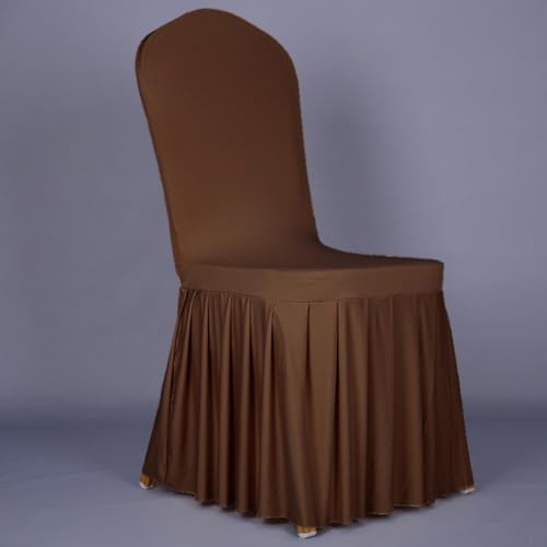 Pflegeleichte Spandex-Stuhlhussen mit elastischem Saum für sicheren Sitz bei Partys und Familienfeiern (Kaffeefarben) von Getdoublerich