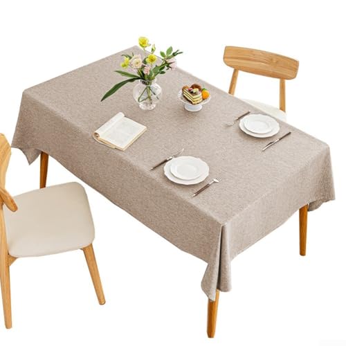 Rechteckige Tischdecke aus Baumwollleinen, benutzerfreundlich, wasserdicht, für den täglichen Gebrauch zum Essen (90 x 150 cm) von Getdoublerich