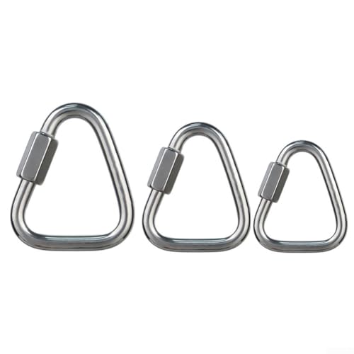 Robuster Dreieck-Karabiner, Schnellhaken für Outdoor-Klettern und Arbeiten in Höhen, Sicherheitsschloss (3 Stück, 10 mm) von Getdoublerich
