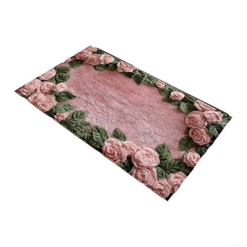 Rutschfeste Badematte mit exquisitem Kaschmirimitat und Blumendesign, verleiht jedem Badezimmer Stil (1) von Getdoublerich