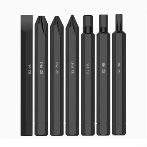 Schlagschrauber-Bit-Set, 7-teilig, 36 mm, 80 mm, 8 mm, Sechskantschaft mit PH1, PH2, PH3, H4, H5, H6, für die Verwendung mit manuellen elektrischen Schraubendrehern und Bohrern (80 mm) von Getdoublerich