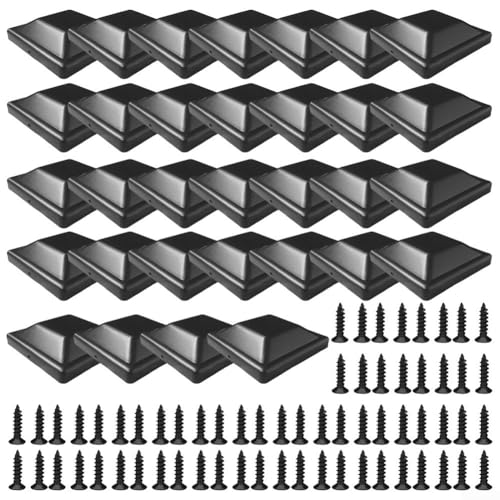 Schwarze Kunststoff-Deckpfostenabdeckungen für 4 x 4 Zäune, einfache Schraubmontage (32 Stück) von Getdoublerich
