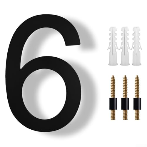 Schwimmende Hausnummer mit Schatteneffekt, große Adressnummer für Haus, Garage und Tor, Außenmontage (6) von Getdoublerich