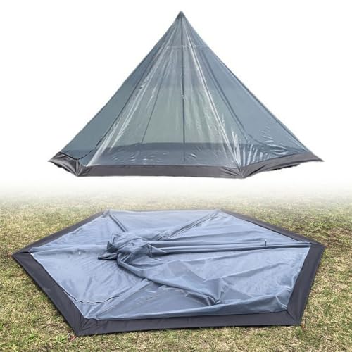 Sechseckiges Pyramidenzelt, wasserdichtes hochwertiges Netznetz Zelt für 2-3 Personen Ultraleichte Pyramide Wigwam von Getdoublerich