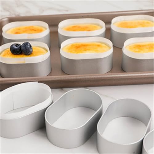 Set mit 10 Mini-Aluminium-Kuchenformen, ovale Form für halbgekochte Käsekuchen und verschiedene Desserts von Getdoublerich