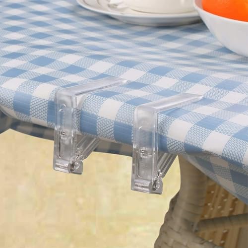 Sichern Sie Ihre Tischdecke mühelos mit diesen zuverlässigen Kunststoff-Clip-Haltern im 4er-Pack (transparent) von Getdoublerich