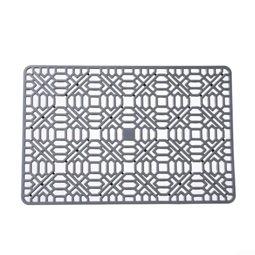 Silikon-Arbeitsplattenmatte, hitzebeständig und rutschfest, schnell trocknende Lösung zum Trocknen von Geschirr und Spülbecken, Grau 40 x 27 cm von Getdoublerich