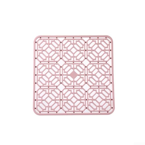 Silikon-Arbeitsplattenmatte, hitzebeständig und rutschfest, schnell trocknende Lösung zum Trocknen von Geschirr und Spülbeckenschutz (Rosa, 30 x 30 cm) von Getdoublerich