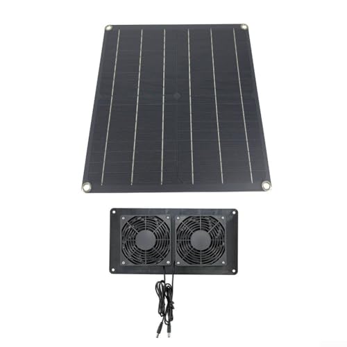 Solarmodul-Ventilator-Set, 25 W, wasserdicht, solarbetriebener Mini-Ventilator für Gewächshaus, Haustier-Hunde-/Hühnerhaus-Kühlung von Getdoublerich