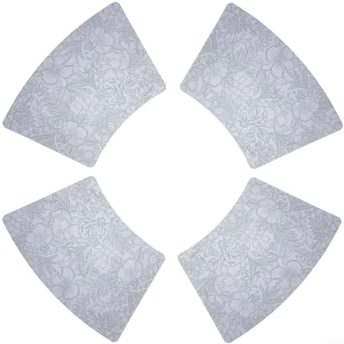 Tischsets und Untersetzer, Fächerform, Leder, Keil-Platzsets, hitzebeständig, wasserdicht, Grau, 4 Stück von Getdoublerich