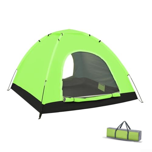 Tragbares Camping-Zelt, 3–4 Personen, ultraleicht, einlagig, großes Gebäude, Campingzelt mit Schutzhüllen, Tragetasche für Reisen, Wandern, Rucksackreisen, Strand, Outdoor (grün) von Getdoublerich