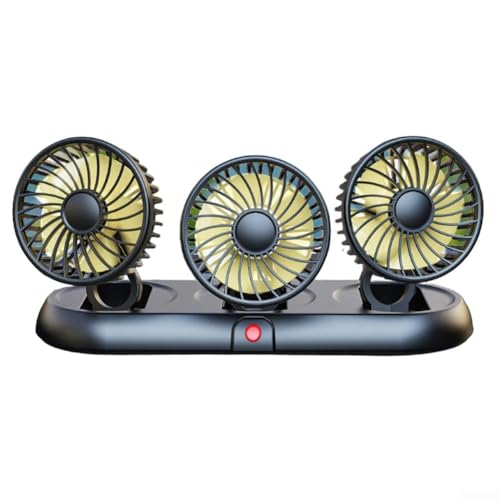 USB Auto Ventilator mit multidirektionalem Luftstrom, 3 verstellbare Köpfe für verbesserten Komfort in Fahrzeugen (12V) von Getdoublerich