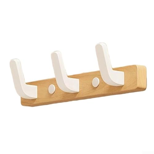 Wandhaken für den Eingangsbereich aus Walnussholz, ohne Bohren, Garderobenleiste für Schlammzimmer, Flure und Schlafzimmer (L-Haken - Drei) von Getdoublerich