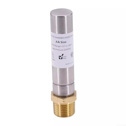 Wasserschlagfeststeller, 1/2 Küche Edelstahl Wasserhammer Arrestor Hammer Arrestor Kompatibel mit Waschmaschinen-Versorgungsventilen von Getdoublerich