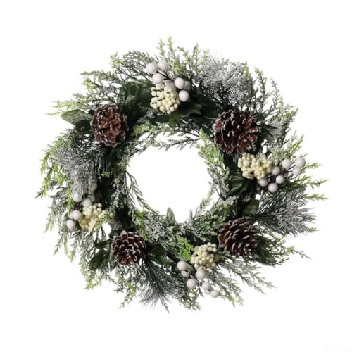 Weihnachtskranz rote Früchte Tannenzapfen Dekoration Tür hängen Rattan Kranz Weihnachtsdekoration, 36 cm (2) von Getdoublerich