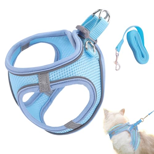Fluchtsicheres Katzen Geschirr - Weiches Reflektierendes Mesh Geschirr Und Leine - Haustierzubehör Für Kleine Mittelgroße Große Tiere Reisen Rucksack Outdoor Wandern Fluchtsicheres Katzen Geschirr - Weiches Reflektierendes Mesh Geschirr Und Leine - Haustierzubehör Für Kleine Mittelgroße Große Tiere Reisen Rucksack Outdoor Wandern von Geteawily