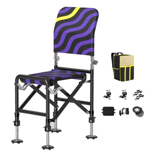 Geteawily Angelstuhl - Höhenverstellbarer Outdoor-Klapphocker | Stabiler Bodensitz Reisehocker Für Trekking Picknick Und Bergsteigen von Geteawily
