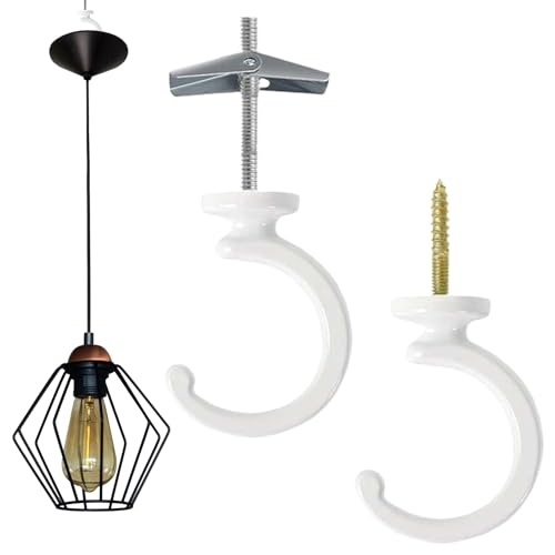 Geteawily Decken Pflanzenhooks - Wandhalterung Für Blumenampeln - Robuste Decken Haken 2er-Set Für Wand Garage Werkstatt Badezimmer Küche Garten Terrasse Gewächshaus Wohnung von Geteawily