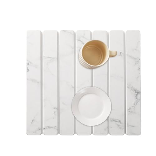 Geteawily Diatomeen Bade Matte | Falbarer Absorbierender Untersetzer Für Küchenarbeitsplatte,Saugfähige Badematte 40x30 cm für Badezimmer Badewanne Waschküche von Geteawily