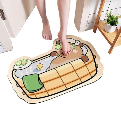 Geteawily Die Duschmatte | rutschfeste Badematte Capybara Motiv - Weich Saugfähig Teppich Diatomeenerde Matte Für Bad Dusche Küche Haus Deko Boden Geteawily Die Duschmatte | rutschfeste Badematte Capybara Motiv - Weich Saugfähig Teppich Diatomeenerde Matte Für Bad Dusche Küche Haus Deko Boden von Geteawily