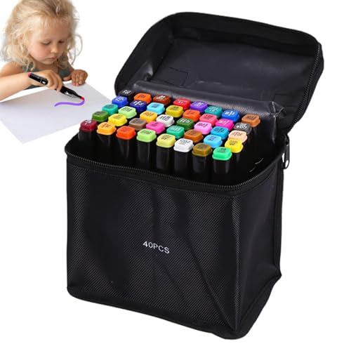 Geteawily Doppelseitige Stifte - 40 Farben Erwachsene Malmarker Für Ausmalbücher,Schnelltrocknende Doppelspitze Für Scrapbooking Journaling Schule Zuhause Kunstunterricht Erwachsene von Geteawily