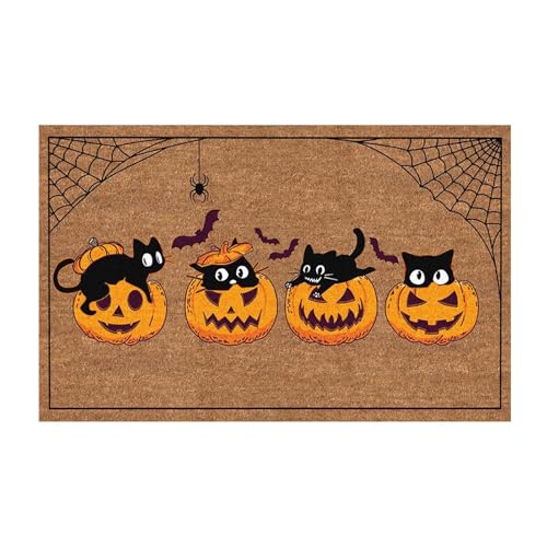 Geteawily Halloween-Küchenmatte, Halloween-Teppich,rutschfeste Vordertürmatte - Halloween-Kürbis-dekorativer Badezimmerteppich, kreative rutschfeste Bodenmatte für den Innenbereich Geteawily Halloween-Küchenmatte, Halloween-Teppich,rutschfeste Vordertürmatte - Halloween-Kürbis-dekorativer Badezimmerteppich, kreative rutschfeste Bodenmatte für den Innenbereich von Geteawily