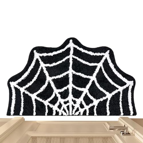 Gotischer Badezimmerteppich, Spinnennetz-Teppich, Halloween Teppich Bad Badezimmermatte, Maschinenwaschbare, rutschfeste Badezimmer-Bodenmatte mit Halloween-Motiv für Dusche, Küche, Gotischer Badezimmerteppich, Spinnennetz-Teppich, Halloween Teppich Bad Badezimmermatte, Maschinenwaschbare, rutschfeste Badezimmer-Bodenmatte mit Halloween-Motiv für Dusche, Küche, von Geteawily