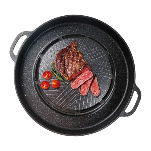 Grillpfanne Für Herdplatten Mit Hotpot Doppelfunktion,Grillpfanne Für Herd | Tragbare Bratpfanne Für Tischofen Küche Räucherofen Barbecue Grillpfanne Für Herdplatten Mit Hotpot Doppelfunktion,Grillpfanne Für Herd | Tragbare Bratpfanne Für Tischofen Küche Räucherofen Barbecue von Geteawily