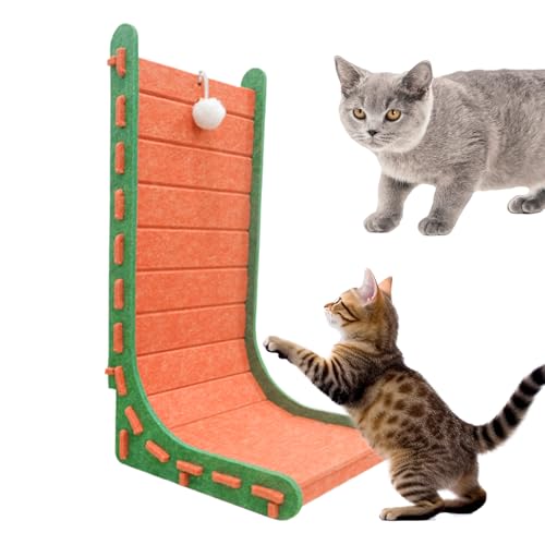 Katzen Kratzbrett - L-förmiges Kratzbrett Mit Spielball Aus Pappe | Abnehmbare rutschfeste Kletterplatte Möbelschutz Für Kleine Mittelgroße Und Große Kitten von Geteawily