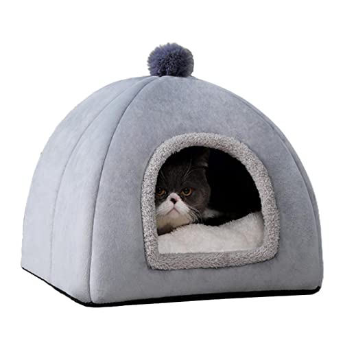 Katzenhöhle- Katzenhaus Für Draußen | Katzenhöhle Katzen Katzenbett Höhle Katzenhaus Outdoor Pet House 2-in-1 Haustierhaus Villenzelt Geeignet Für Kleine Hunde Und Katzen von Geteawily