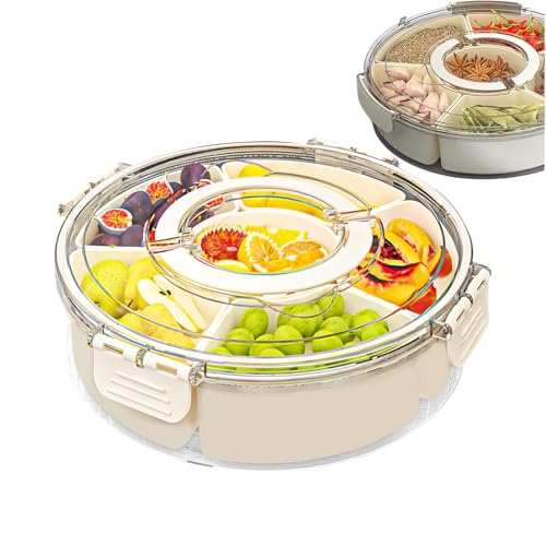 Snackdose - 6-Fach Unterteilte Aufbewahrungsbox Mit Deckel & Griff | Wiederverwendbar Für Unterwegs Partys Snacks Obst Käse Snackdose - 6-Fach Unterteilte Aufbewahrungsbox Mit Deckel & Griff | Wiederverwendbar Für Unterwegs Partys Snacks Obst Käse von Geteawily