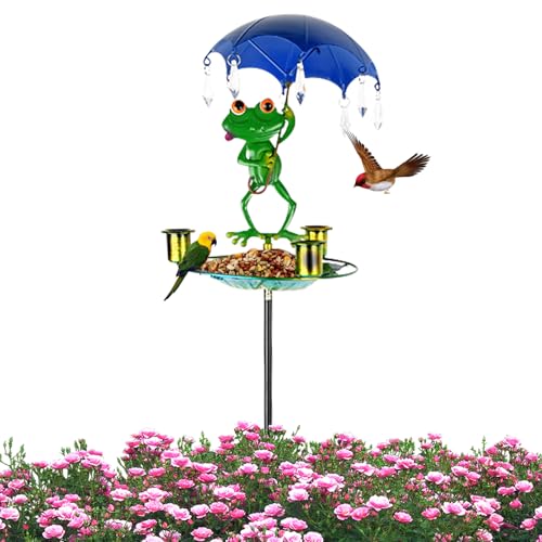 Vogelfutterautomat Für Draußen,Metall Vogelbad Im Freien | Tiernapf Zubehör Für Garten, Rasen & Außenbereich Mit Stilvollem Vintage-Look von Geteawily
